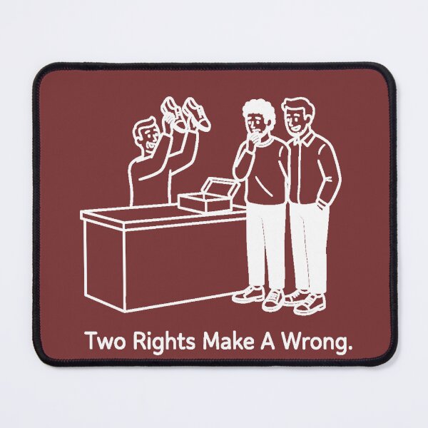 Item preview, Two Rights Make A Wrong – LGBTQ+ Couple Shoe Store Comedy (Bold Ink Design) designed and sold by Elando1212.