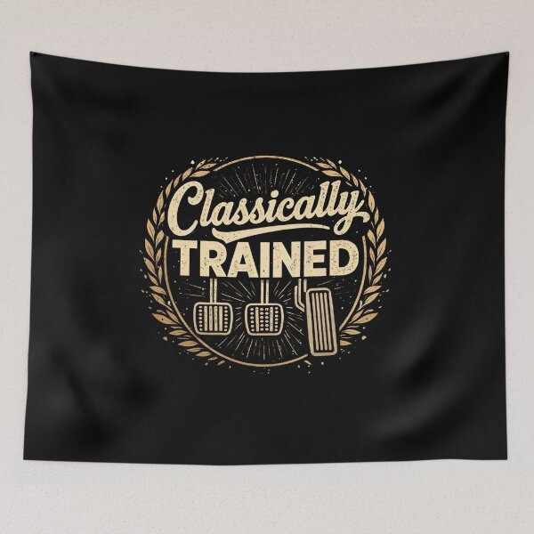 Item preview, Funny manual transmission t shirt Classically Trained, stick shift driver graphic tee for car lovers designed and sold by JoyBoyStudio1.