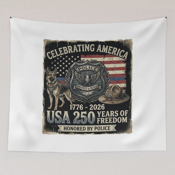 Item preview, Celebrating America 1776-2026 Police K9 Thin Blue Line Patriotic designed and sold by chattsuede.