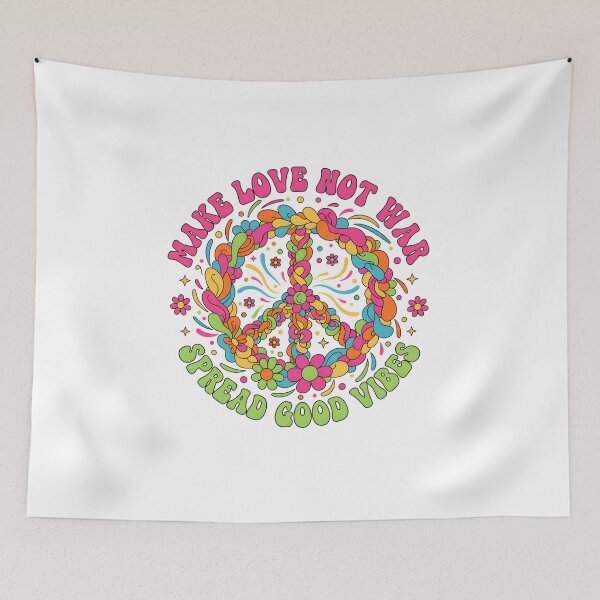 Item preview, Make Love Not War: Vintage Psychedelic Peace Sign Floral Art designed and sold by DailyVibesMerch.
