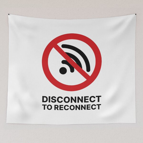 Item preview, Disconnect to Reconnect / No Internet / No WiFi / Offline Symbol (V2 on White) designed and sold by STUDIO-72.