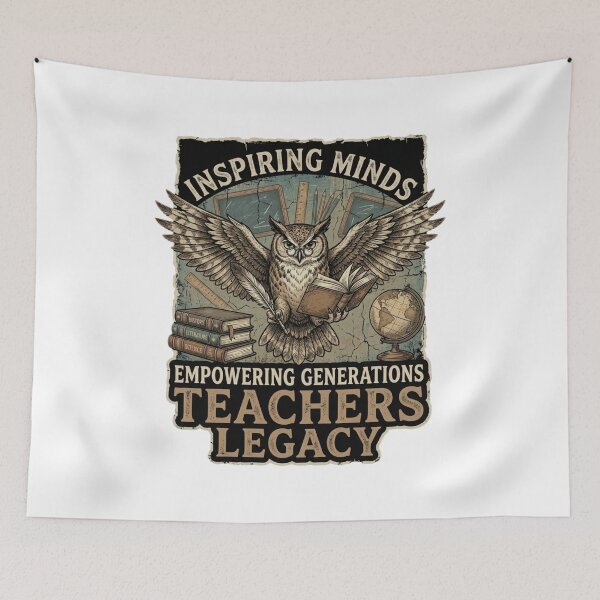 Item preview, Inspiring Minds Empowering Generations Teachers Legacy Vintage Academic Illustration designed and sold by chattsuede.