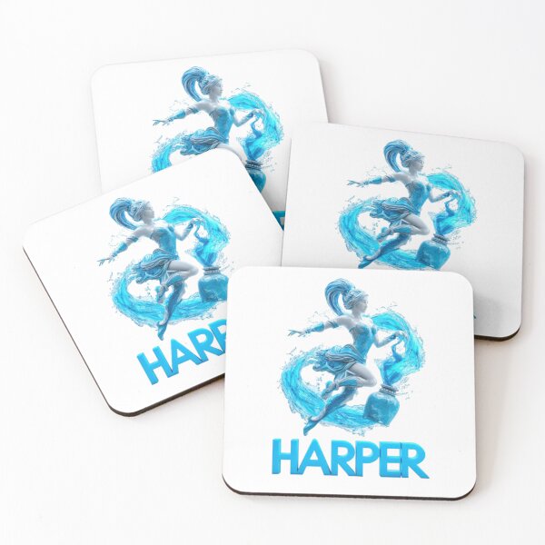 Item preview, Harper Aquarius – Zodiac Fantasy Name Art designed and sold by AlexLineArt.