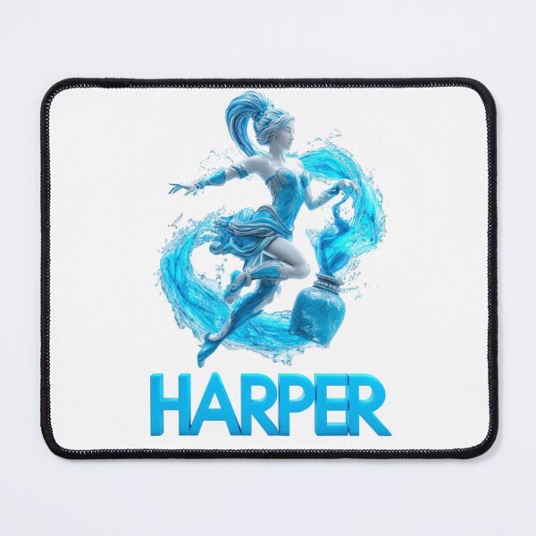 Item preview, Harper Aquarius – Zodiac Fantasy Name Art designed and sold by AlexLineArt.