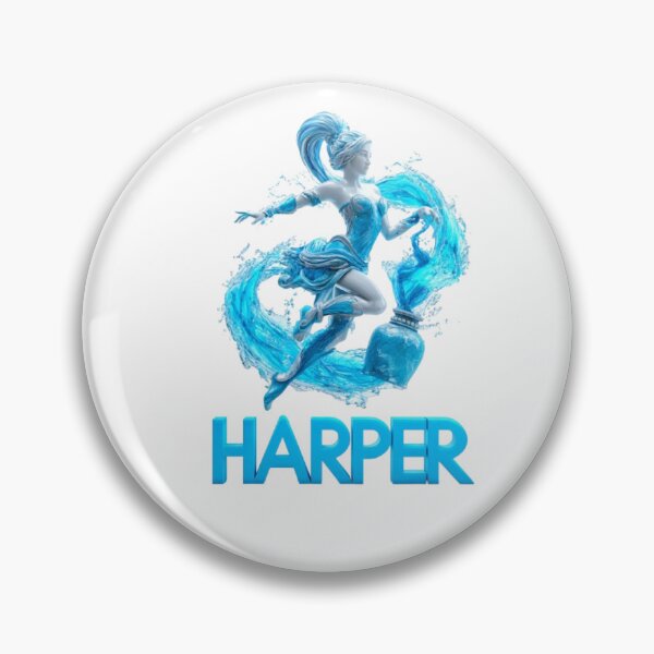 Item preview, Harper Aquarius – Zodiac Fantasy Name Art designed and sold by AlexLineArt.