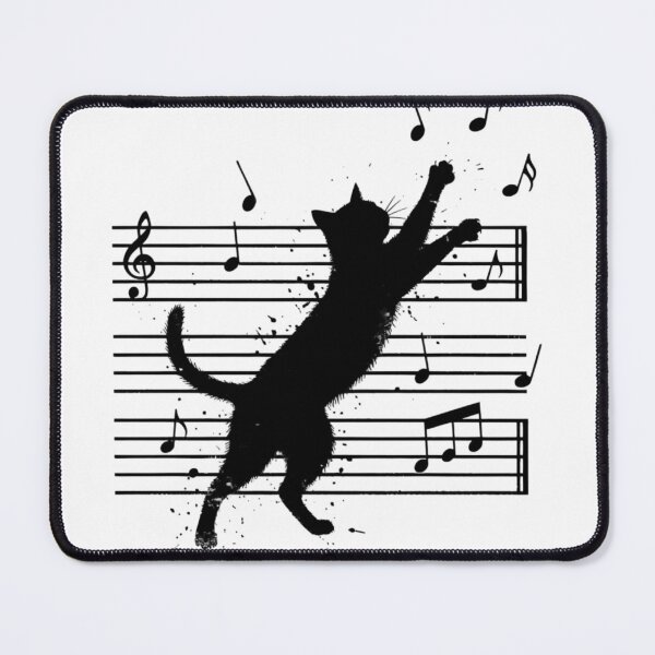 Item preview, Musical Cat Silhouette - Grunge Ink Staccato Jump designed and sold by MANA-Goods.