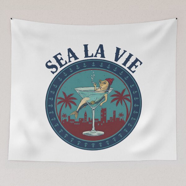 Item preview, Vintage Sea La Vie Sardines Martini Cocktail Fish Art designed and sold by ZuToMi.