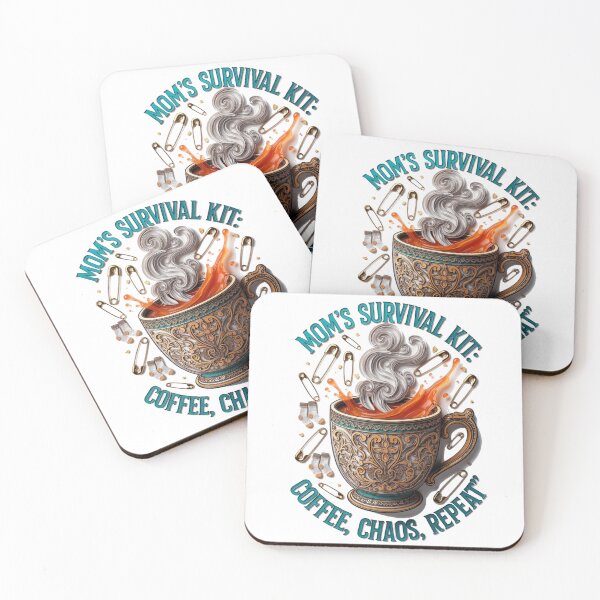 Item preview, Mom's Survival Kit Tee | Coffee Chaos Repeat Funny Mom Humor Shirt designed and sold by YMLux.