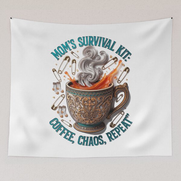 Item preview, Mom's Survival Kit Tee | Coffee Chaos Repeat Funny Mom Humor Shirt designed and sold by YMLux.