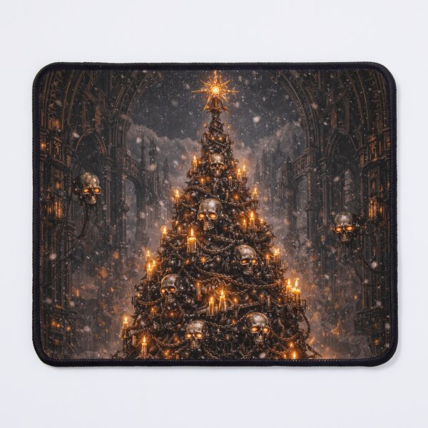 Item preview, Grimdark Skull Christmas Tree – Gothic Sci-Fi Holiday designed and sold by BadaBingBear.