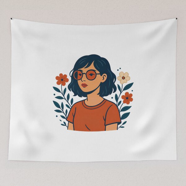 Item preview, Stylish Woman Botanical Portrait designed and sold by Amr Siam.