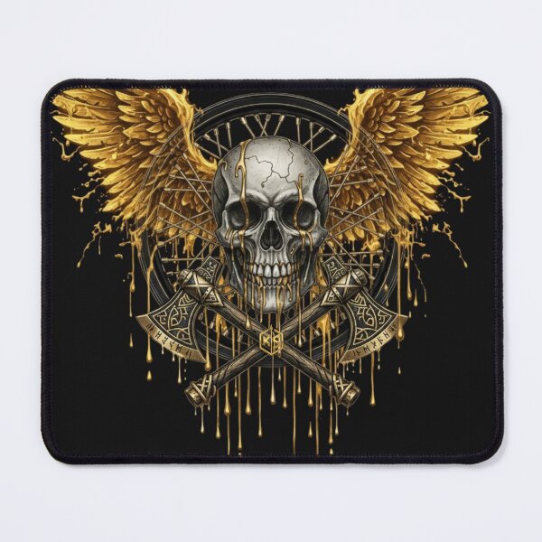 Item preview, KaviStarr Aurum Noir: Golden Wings of Anarchy - Skull & Axes designed and sold by KawisStarr.