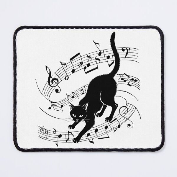Item preview, Elegant Black Cat and Flowing Music Notes designed and sold by MANA-Goods.