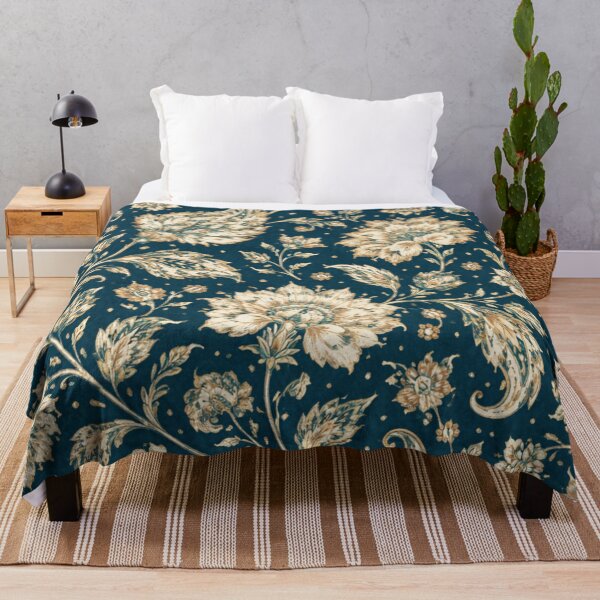 Item preview, Midnight Gold Garden Pattern designed and sold by LuxeFusionArt.