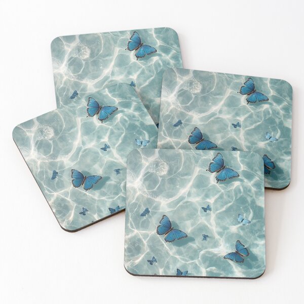 Item preview, Turquoise Ocean Butterflies Aerial View – Summer Beach Water Art designed and sold by Impact-Art.