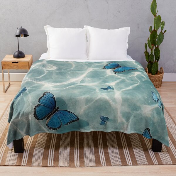 Item preview, Turquoise Ocean Butterflies Aerial View – Summer Beach Water Art designed and sold by Impact-Art.