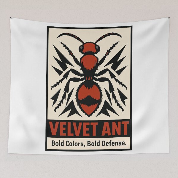 Item preview, Velvet Ant Illustration – Bold Warning Colors Insect Art designed and sold by WildlifeInc.