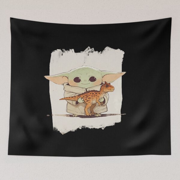 Item preview, BABY YODA WITH CARNOTAURUS DINOSAUR designed and sold by LIS AND MELIVERSO.