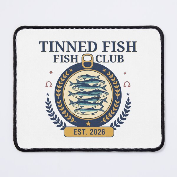 Item preview, Vintage Tinned Fish Club Retro Sardines Aesthetic Foodie Emblem designed and sold by ZuToMi.