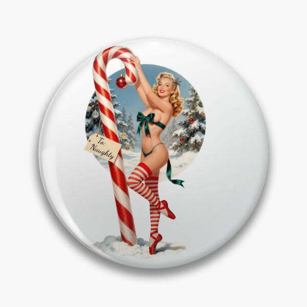 Item preview, To: Naughty – Vintage Candy Cane Christmas Pin-Up designed and sold by Lightning-Lace.