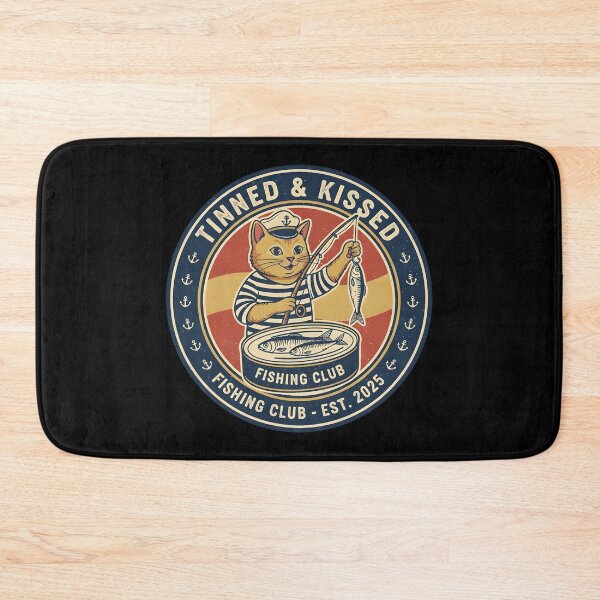Item preview, Vintage Sailor Cat Tinned & Kissed Sardines Fishing Club designed and sold by ZuToMi.