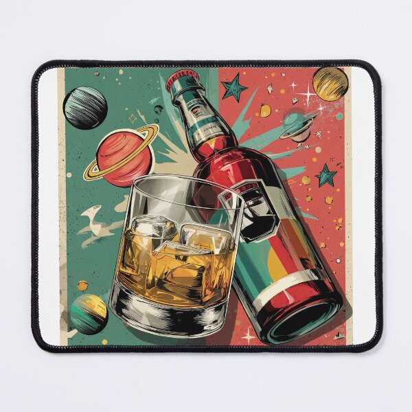 Item preview, Cosmic Pour: Whiskey Dreams in Retro Orbit designed and sold by ForeverPrintsOK.