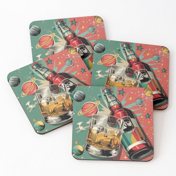 Item preview, Cosmic Pour: Whiskey Dreams in Retro Orbit designed and sold by ForeverPrintsOK.