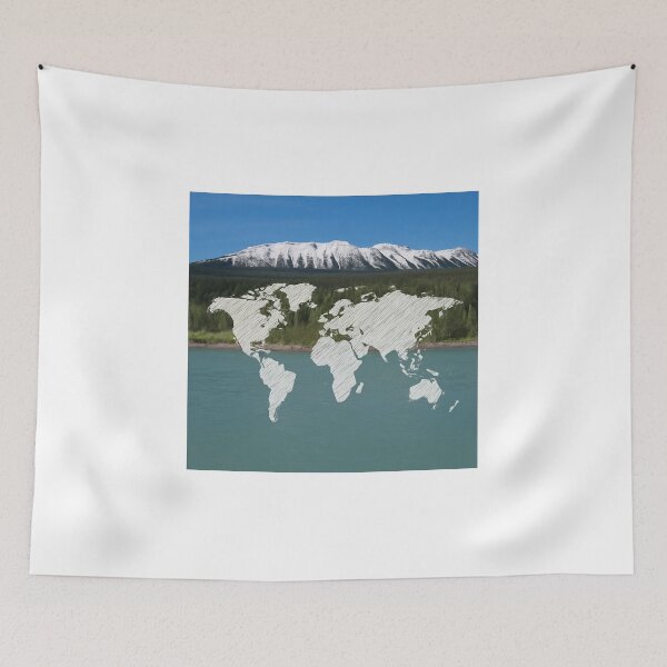 Item preview, World Map Nature Scene designed and sold by ESPACE109.