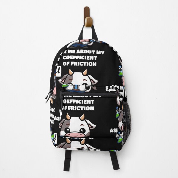 Item preview, Funny Nerdy Ask Me About My Coefficient of Friction Cow Scientist Says Mu Physics Teacher White Text designed and sold by MathWare MathClips.