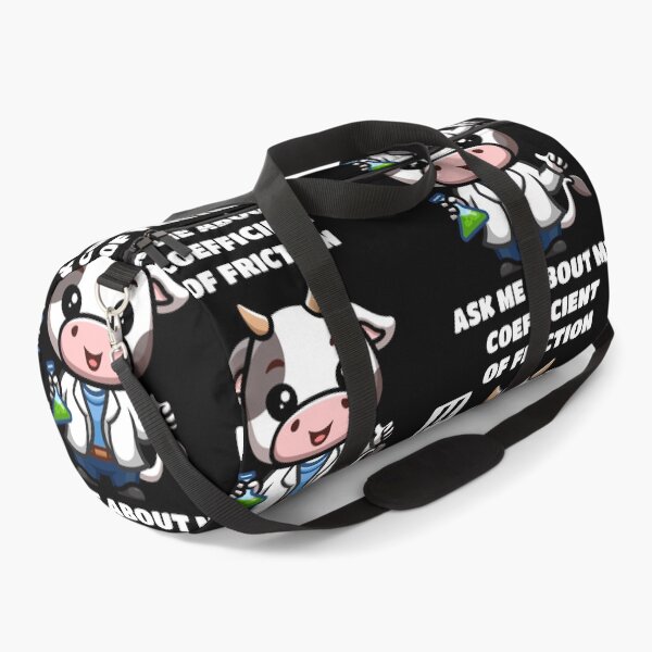 Item preview, Funny Nerdy Ask Me About My Coefficient of Friction Cow Scientist Says Mu Physics Teacher White Text designed and sold by MathWare MathClips.