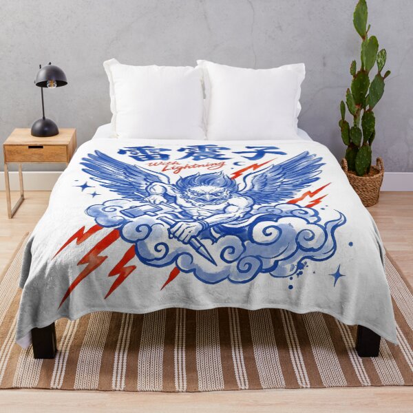 Item preview, Lei Zhenzi Thunder God With Lightning Blue Ink Art designed and sold by zzz888.