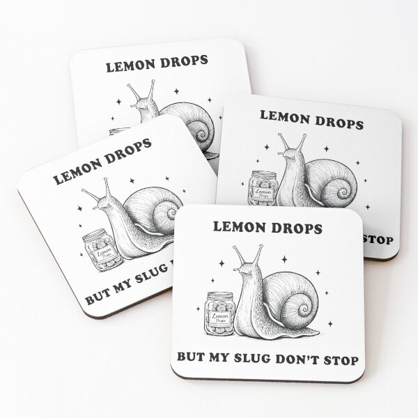 Item preview, Lemon Drops But My Slug Don’t Stop – Funny Snail Illustration designed and sold by Senkov.