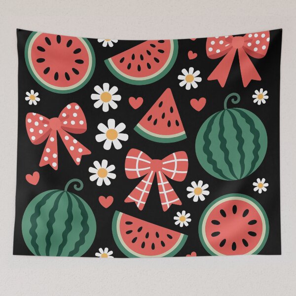 Item preview, Watermelon Pattern with Bows and Hearts designed and sold by jkrphoto.
