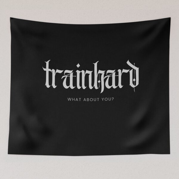 Item preview, Train Hard What About You – Minimal Gothic Gym Shirtv designed and sold by TrainHardCo.