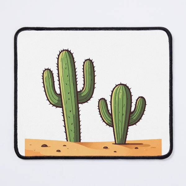 Item preview, Resilient and Vibrant Desert Cacti Duo in a Serene Landscape designed and sold by Art for Every Person.