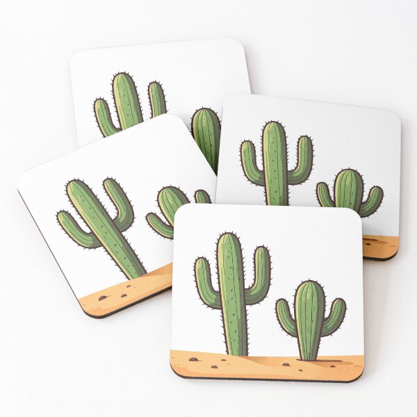 Item preview, Resilient and Vibrant Desert Cacti Duo in a Serene Landscape designed and sold by Art for Every Person.
