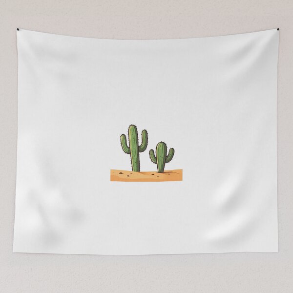 Item preview, Resilient and Vibrant Desert Cacti Duo in a Serene Landscape designed and sold by Art for Every Person.