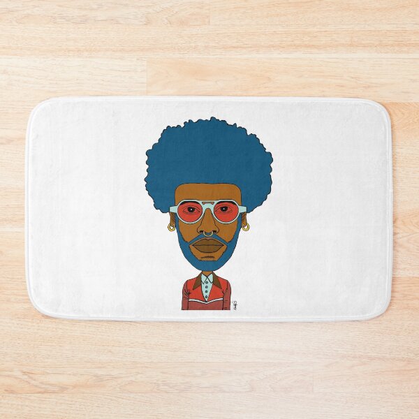 Item preview,  Illustration of a Black Queer Guy with blue afro hair, blue beard, blue glasses and nose piercing. designed and sold by Eric Sintès.