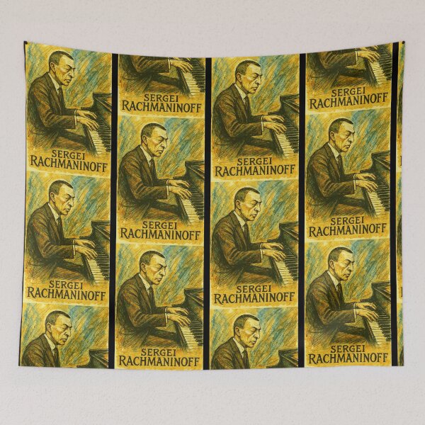 Item preview, Sergei Rachmaninoff Playing Piano designed and sold by Sarcastic designs.