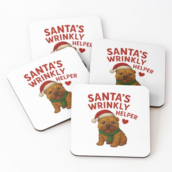 Item preview, Santa’s Wrinkly Helper – Cute Christmas Dog Art designed and sold by Liv Solara.