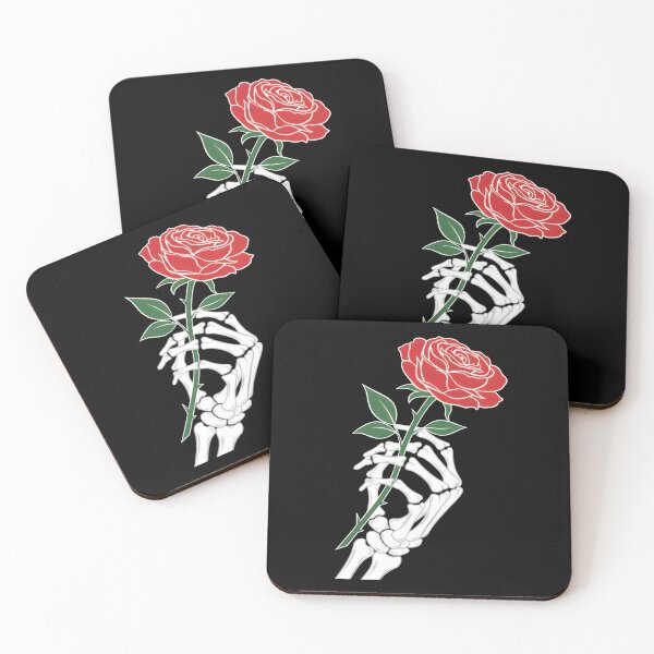 Item preview, Skeleton Hand Holding Red Rose designed and sold by Nocturnal-Vines.