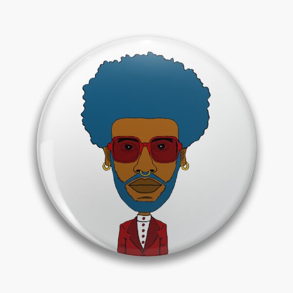 Item preview, Cool Black Queer Guy with blue afro hair, blue beard, red glasses and nose piercing. designed and sold by Eric Sintès.