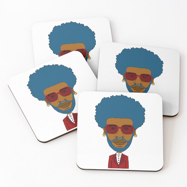 Item preview, Cool Black Queer Guy with blue afro hair, blue beard, red glasses and nose piercing. designed and sold by Eric Sintès.