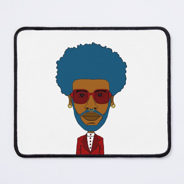 Item preview, Cool Black Queer Guy with blue afro hair, blue beard, red glasses and nose piercing. designed and sold by Eric Sintès.