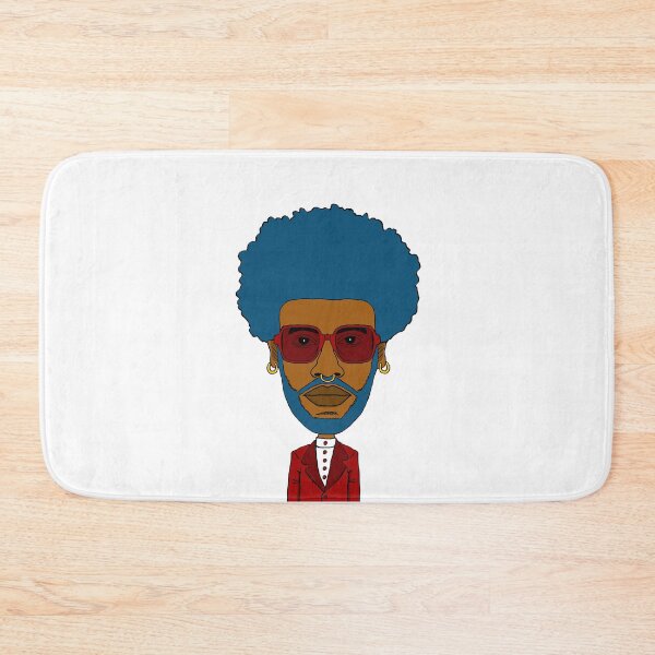 Item preview, Cool Black Queer Guy with blue afro hair, blue beard, red glasses and nose piercing. designed and sold by Eric Sintès.