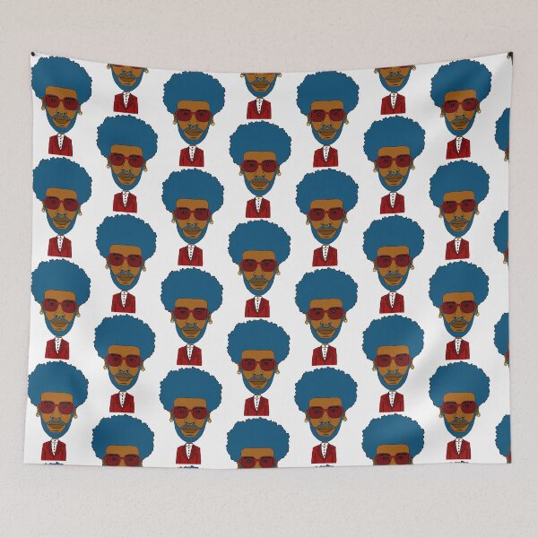 Item preview, Cool Black Queer Guy with blue afro hair, blue beard, red glasses and nose piercing. designed and sold by Eric Sintès.