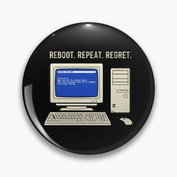 Item preview, Reboot Repeat Regret Funny Retro Tech Blue Screen designed and sold by AbcDigs Studio.