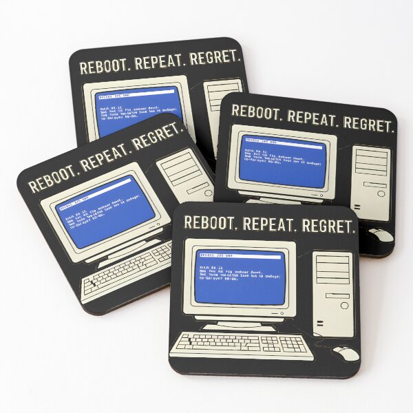 Item preview, Reboot Repeat Regret Funny Retro Tech Blue Screen designed and sold by AbcDigs Studio.