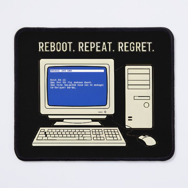 Item preview, Reboot Repeat Regret Funny Retro Tech Blue Screen designed and sold by AbcDigs Studio.