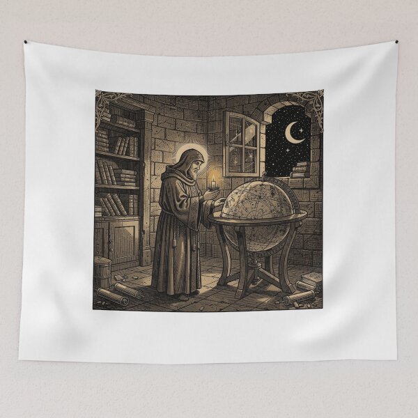 Item preview, Night School of Antiquity – Vintage Greek Courtyard Woodcut designed and sold by w66aboo.